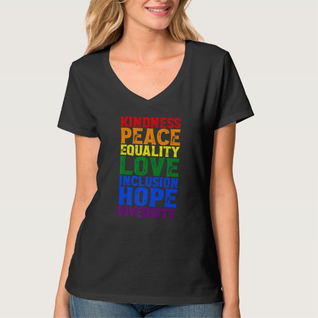 T-shirt Kindness Human Rights Peace Lgbt Gay Lesbian Right (Devant)