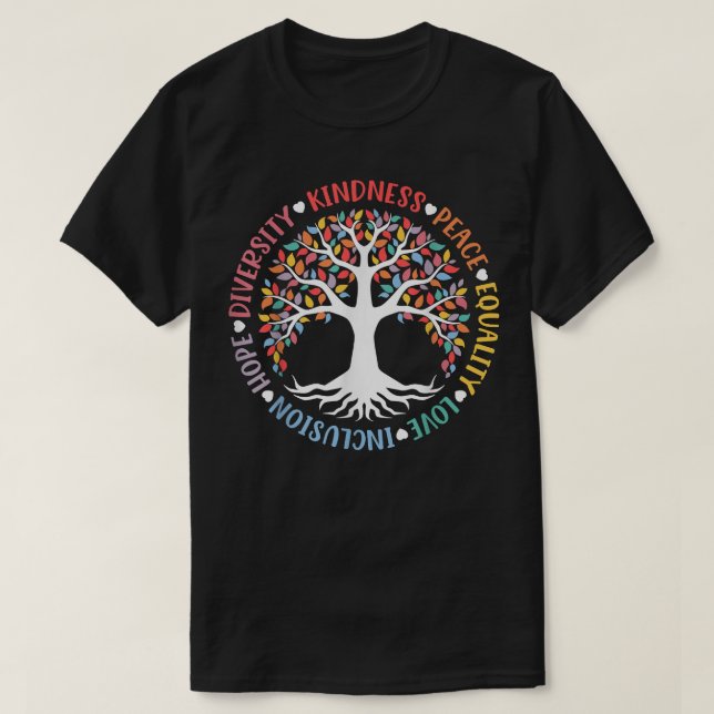 T-shirt Kindness Paix Égalité Amour Inclusion Diversité (Design devant)