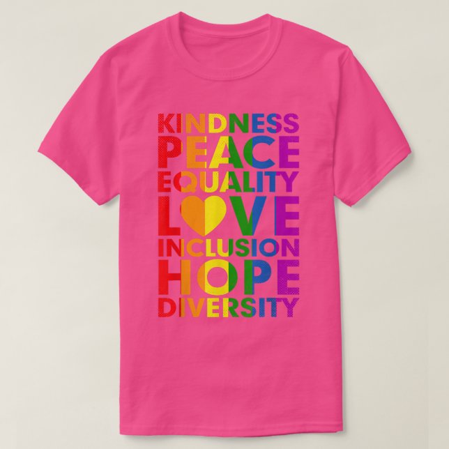 T-shirt Kindness Paix Égalité Inclusion Diversité humaine  (Design devant)