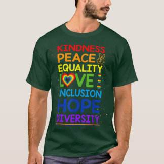 T-shirt Kindness Paix Égalité Inclusion Diversité humaine 