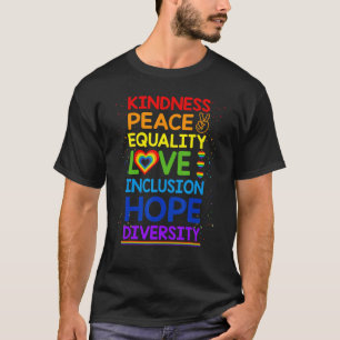 T-shirt Kindness Paix Égalité Inclusion Diversité humaine