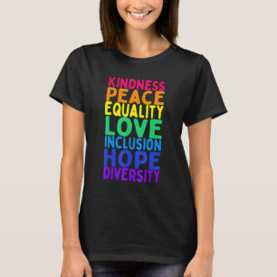 T-shirt Kindness Paix Égalité Inclusion Diversité humaine