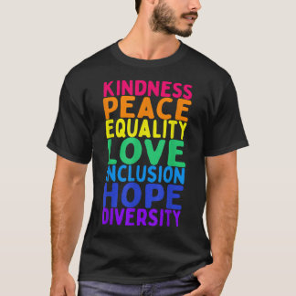 T-shirt Kindness Paix Égalité Inclusion Diversité humaine
