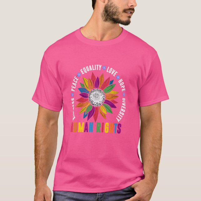 T-shirt Kindness Peace Equality Love Hope Diversity Human (Devant)