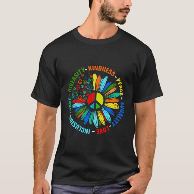 T-shirt Kindness Peace Equality Love Inclusion Hope Divers (Devant)