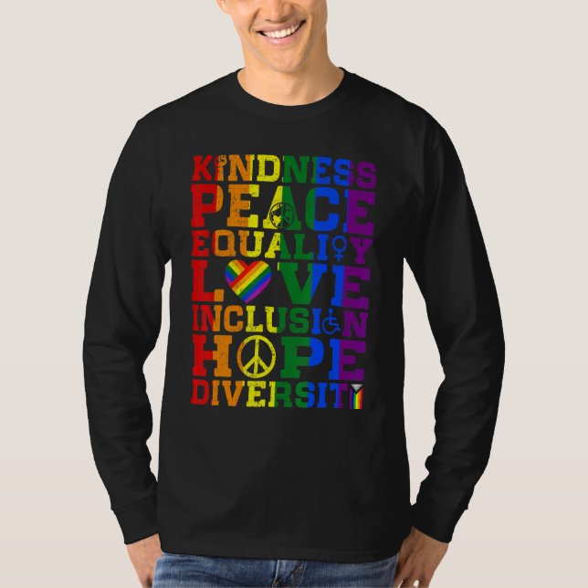 T-shirt Kindness Peace Human Rights Equality Inclusion Lov (Devant)