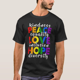 T-shirt Kindness Peace Lgbt Droits des lesbiennes gays Hum