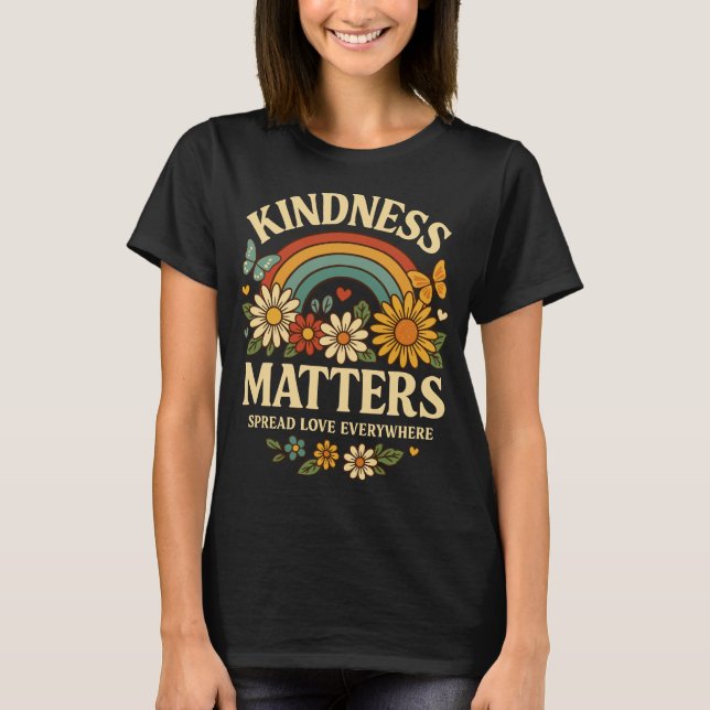 T-shirt Kindy Matters Retro Rainbow Art (Devant)
