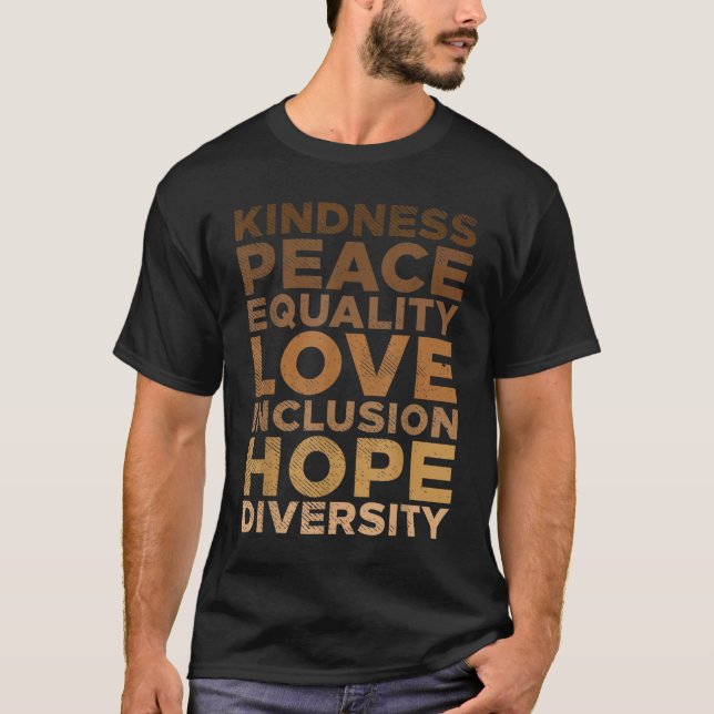 T-shirt Kindy Peace Equality Black African Pride Melani (Devant)