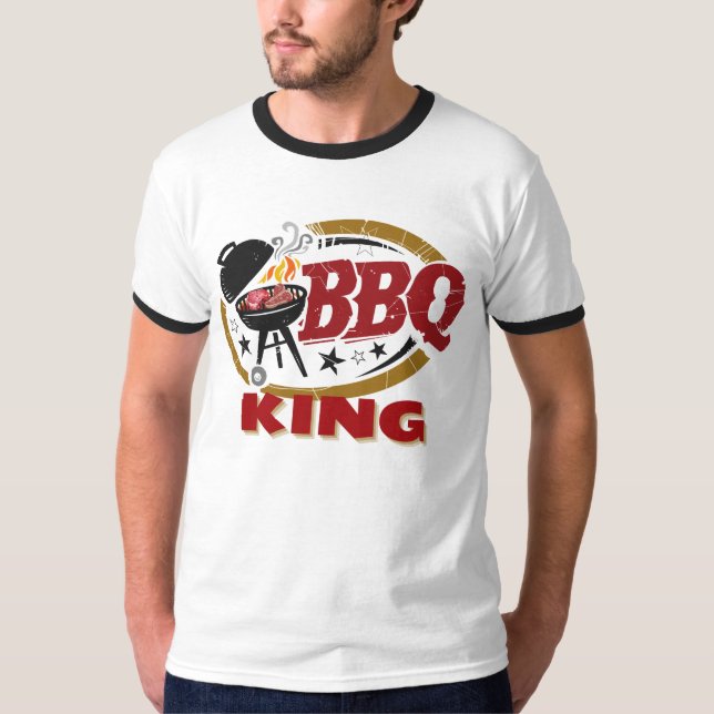 T-shirt KING BBQ pour papa; cadeau Fête des pères (Devant)