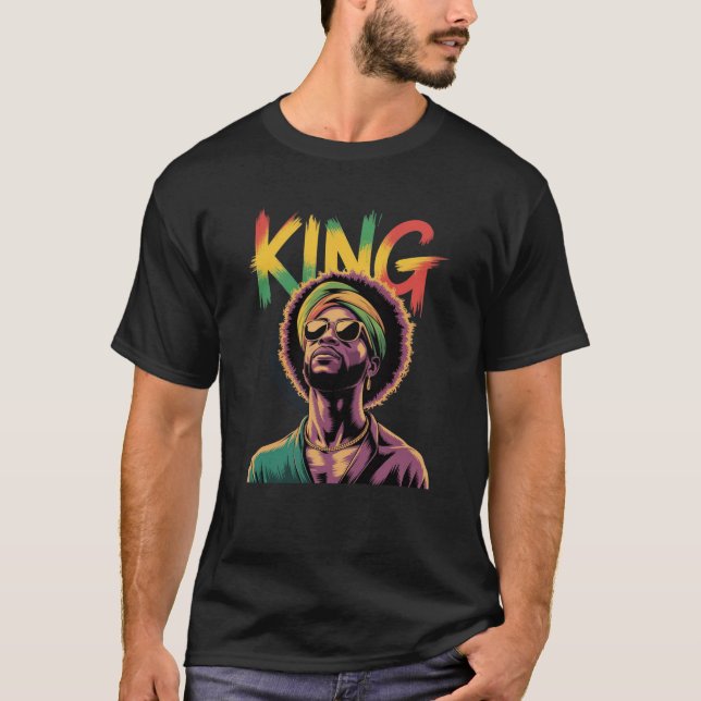 T-shirt King - Black Pride Rasta Couleurs Design (Devant)