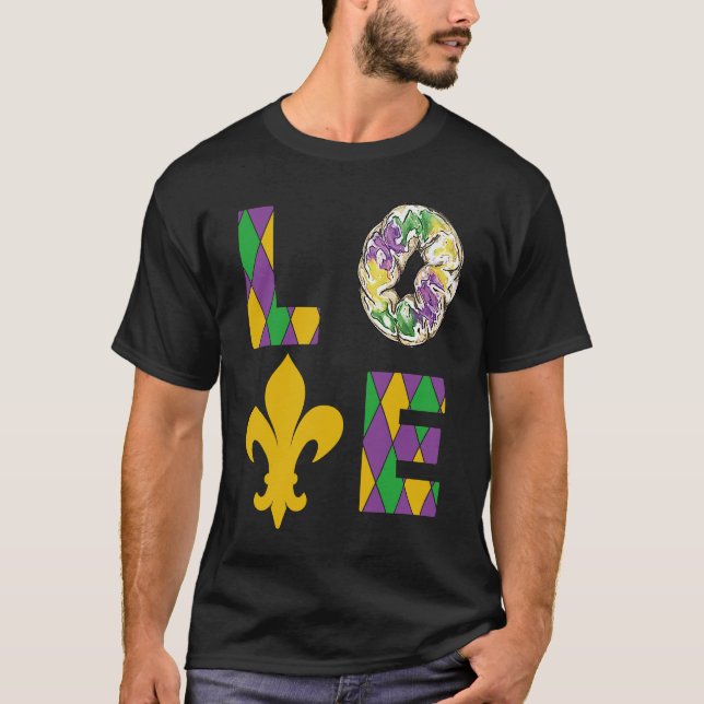 T-shirt King Cake Love Mardi Gras Parade Shenanigans Carni (Devant)