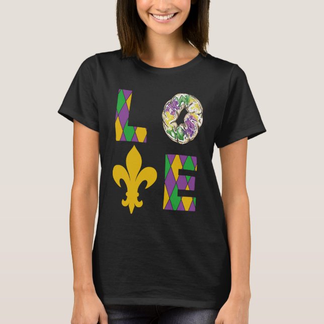 T-shirt King Cake Love Mardi Gras Parade Shenanigans Carni (Devant)