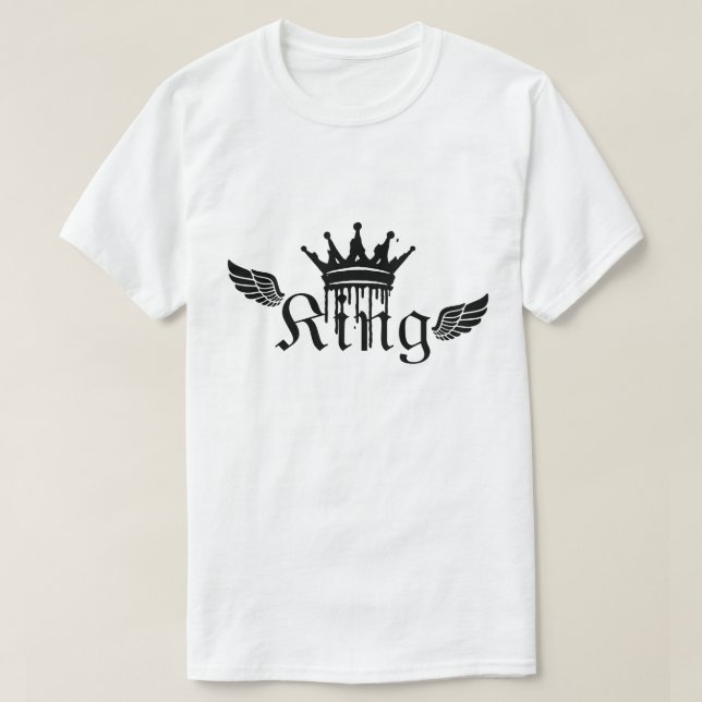 T-shirt King Crown Wings – Conception de typographie gothi (Design devant)