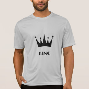 T-shirt King Custom Text Black Crown Image Homme Sport-Tek