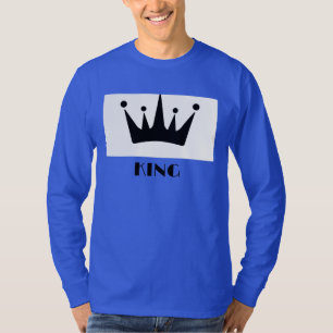 T-shirt King Custom Texte Couronne Image Profond Royal Lon