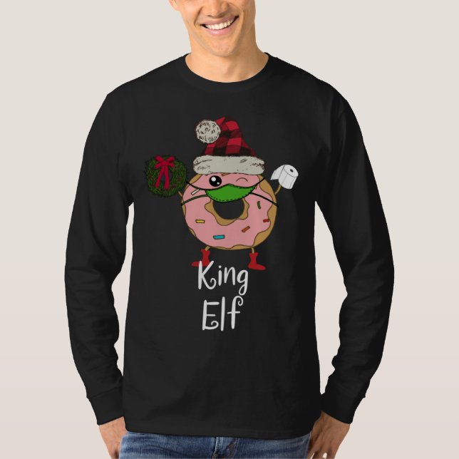 T-shirt King Elf Quarantine Christmas  Donut 2020 Meme Men (Devant)