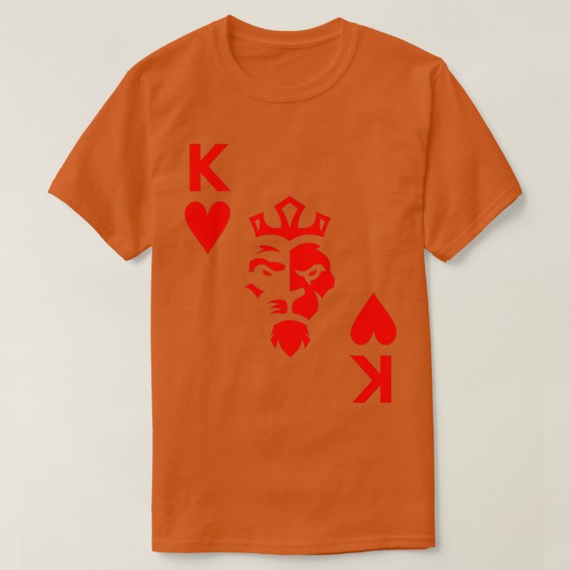 T-shirt King of Hearts Poker Card Lion King of the Gambler (Design devant)