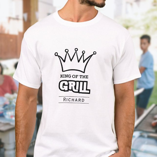 T-shirt King of the Grill, drôle monogrammed couronne barb (Créateur téléchargé)