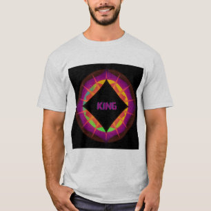 T-shirt KING Texte Cendres Couleur coton Hommes Femmes