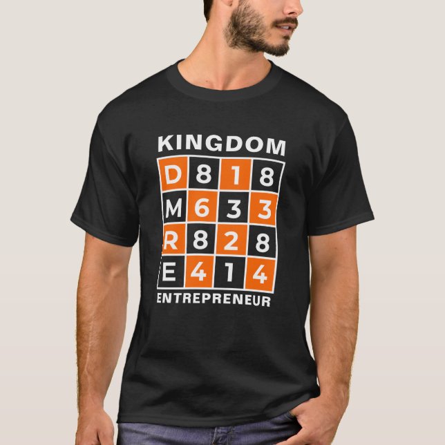 T-shirt KINGDOM ENTREPRENEUR Bible chrétienne Verse (Devant)