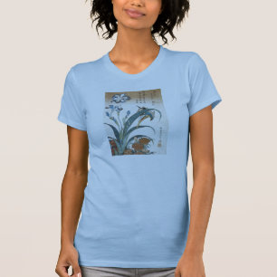 T-shirt Kingfisher avec Irises, Hokusai, 1834