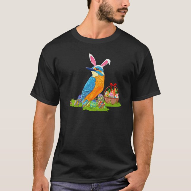 T-shirt Kingfisher Bird Oeuf de Pâques Chasse Bunny Kingfi (Devant)