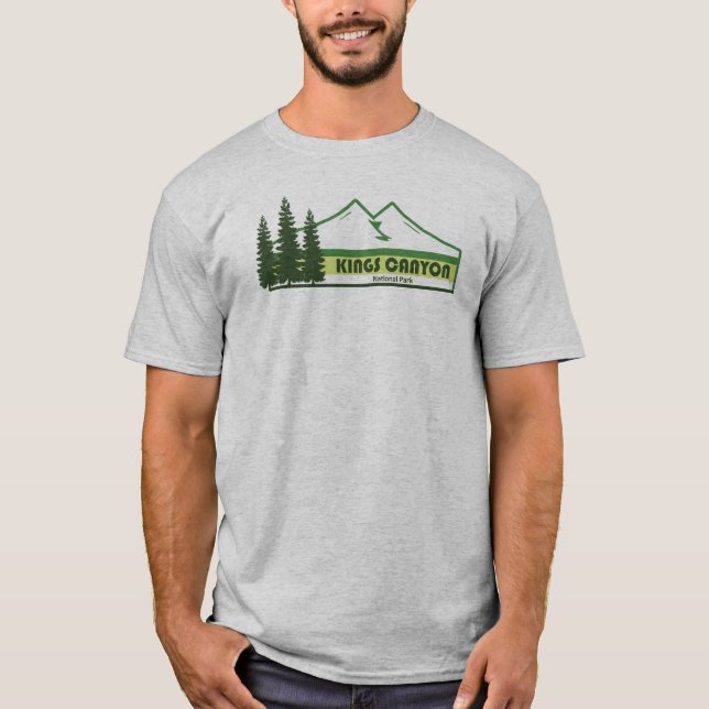 T-shirt Kings Canyon National Park Green Stripes (Devant)