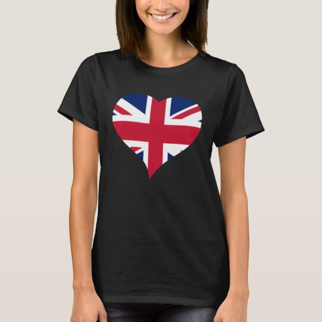 T-shirt Kings Coronation May 2023 British Flag Heart Shape (Devant)
