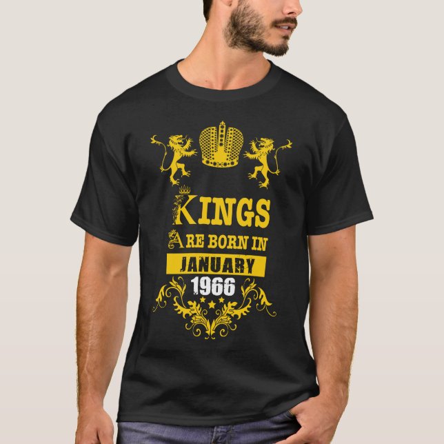 T-shirt Kings sont nés en Janvier 1966 Essential Gift (Devant)