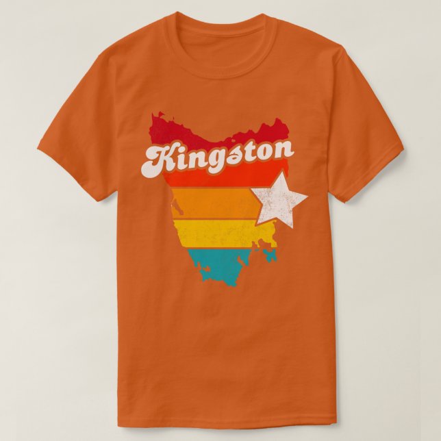 T-shirt Kingston Tasmania Vintage Souvenir déshabillé 2 (Design devant)