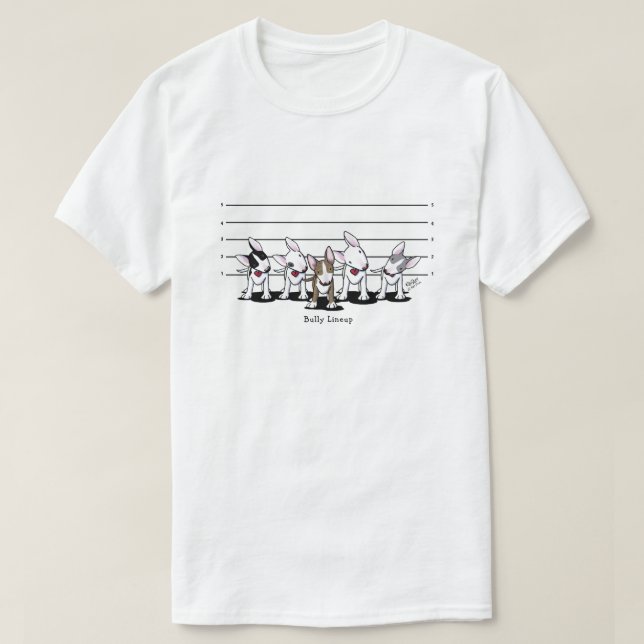 T-shirt KiniArt Bully Lineup Bull Terrier (Design devant)