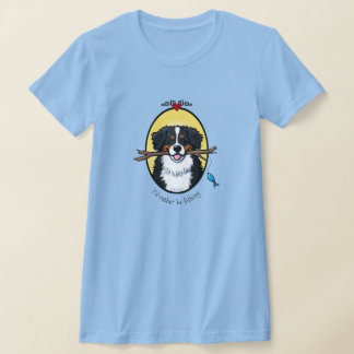 T-Shirt KiniArt chien de montagne bernois pêche