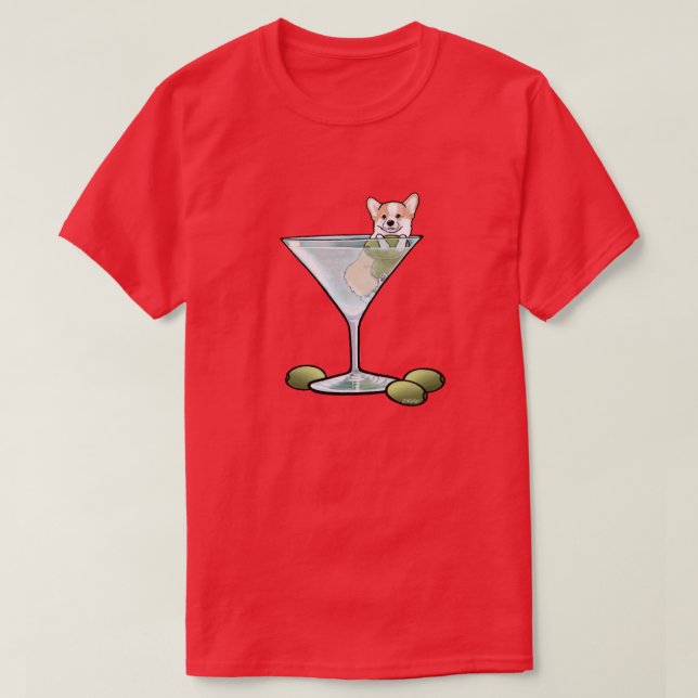 T-shirt KiniArt Corgi Martini (Design devant)