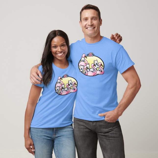 T-shirt KiniArt FlamantRose Westies (Unisexe)