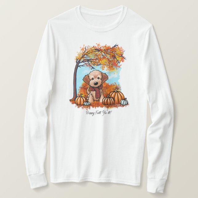 T-shirt KiniArt Goldendoodle chiot Automne (Design devant)