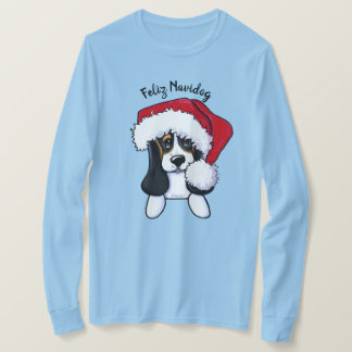 T-shirt KiniArt Noël Basset Hound