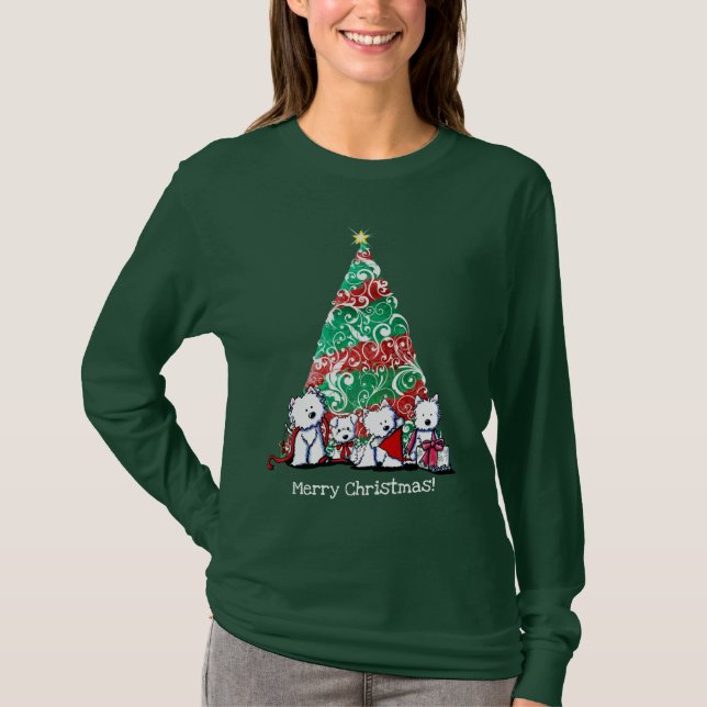 T-Shirt KiniArt Noël Westies (Devant)
