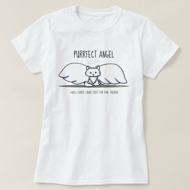 T-shirt KiniArt Purrfect Angel Kitty (Design devant)