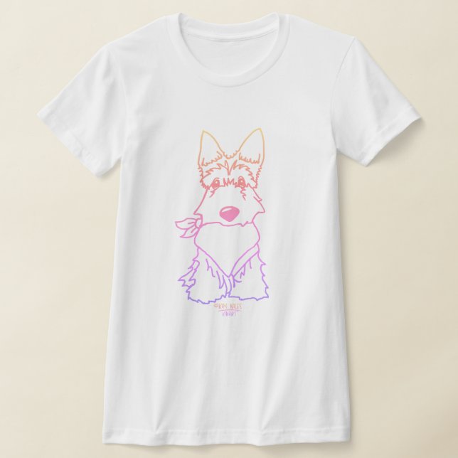 T-shirt KiniArt Scottish Terrier écossais (Poser)