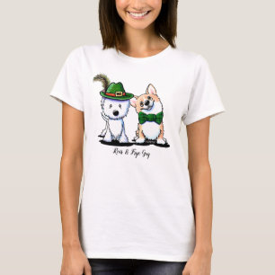 T-shirt KiniArt St. Paddy's Westie et Corgi