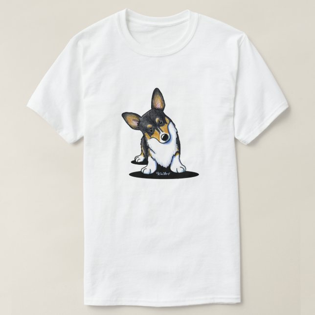 T-shirt KiniArt Tri Curious Corgi (Design devant)