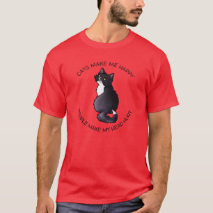 T-shirt KiniArt Tuxedo Kitty Cat Lover