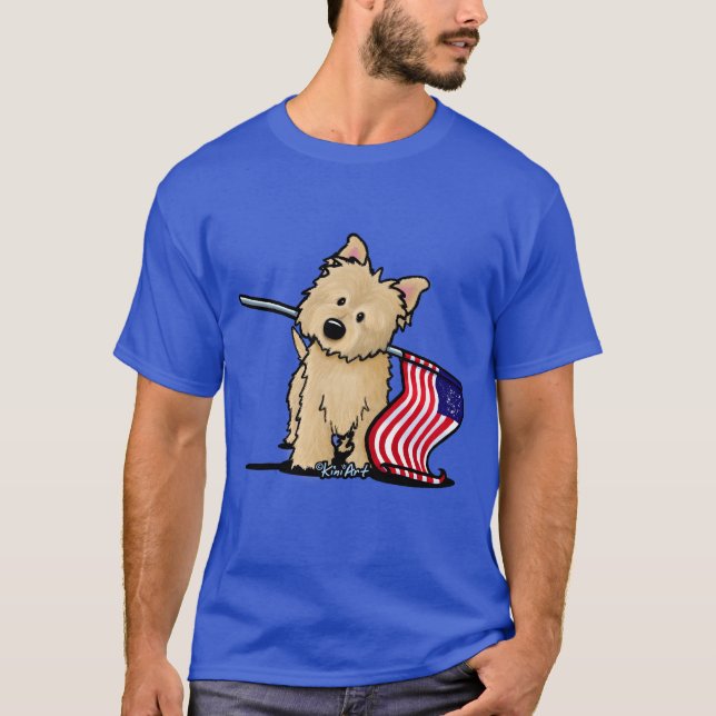 T-shirt KiniArt USA Cairn Terrier (Devant)