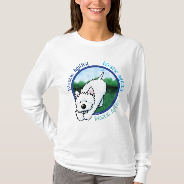 T-Shirt KiniArt Westie Agilité (Devant)