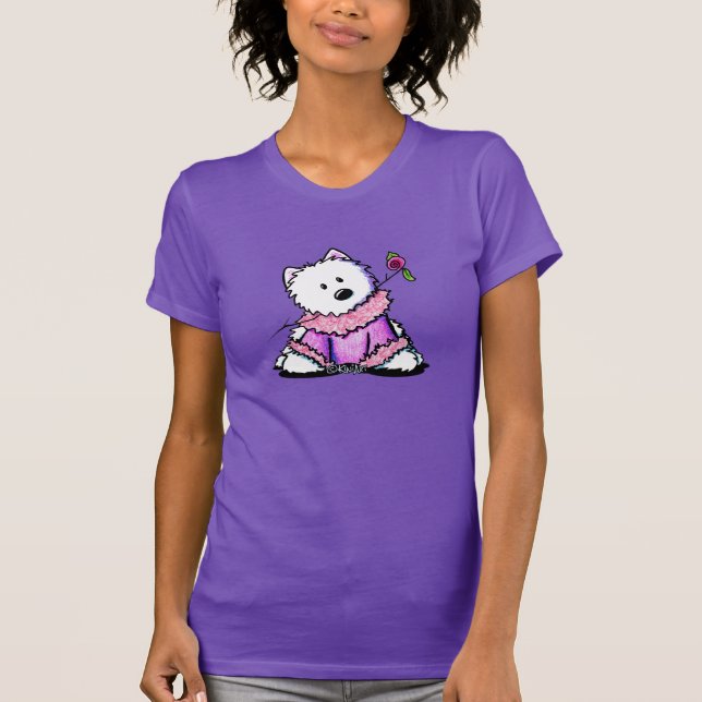 T-shirt KiniArt Westie dans le rose (Devant)