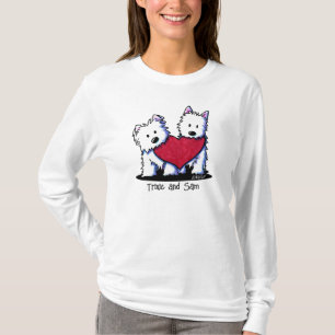 T-shirt KiniArt Westie Duo au coeur