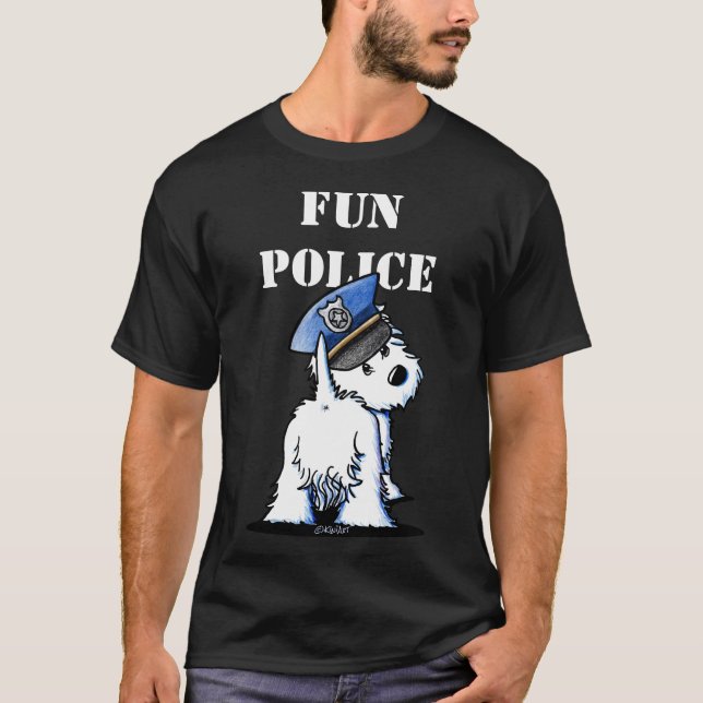 T-shirt KiniArt Westie FUN POLICE (Devant)
