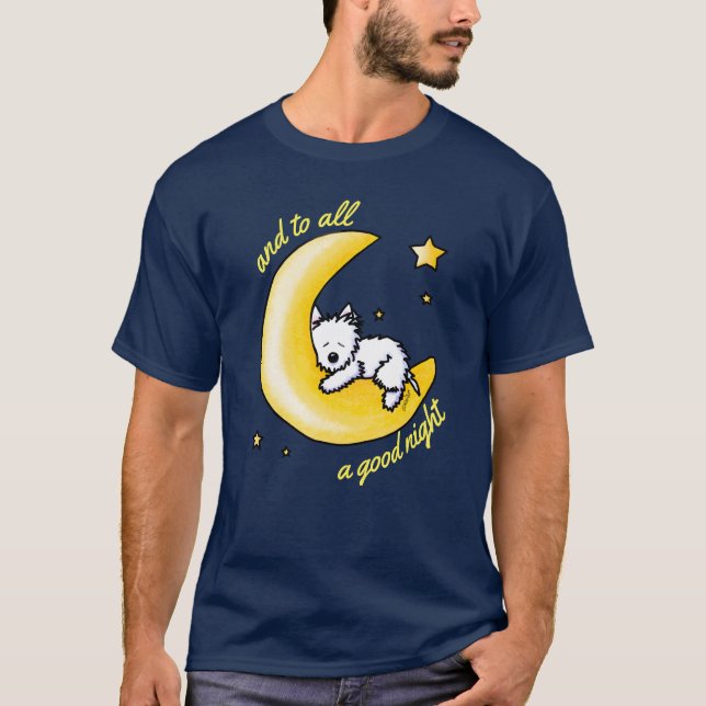 T-shirt KiniArt Westie Moon Lover (Devant)