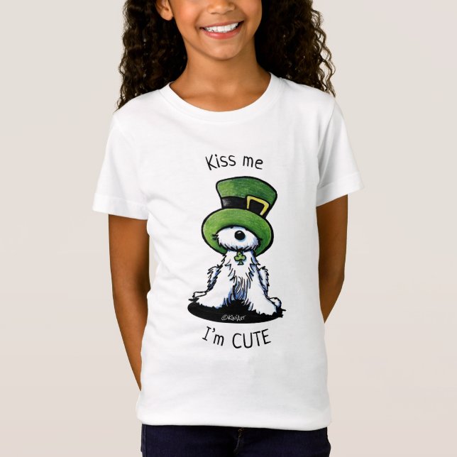 T-Shirt KiniArt Westie Terrier KISS ME Chemise (Devant)
